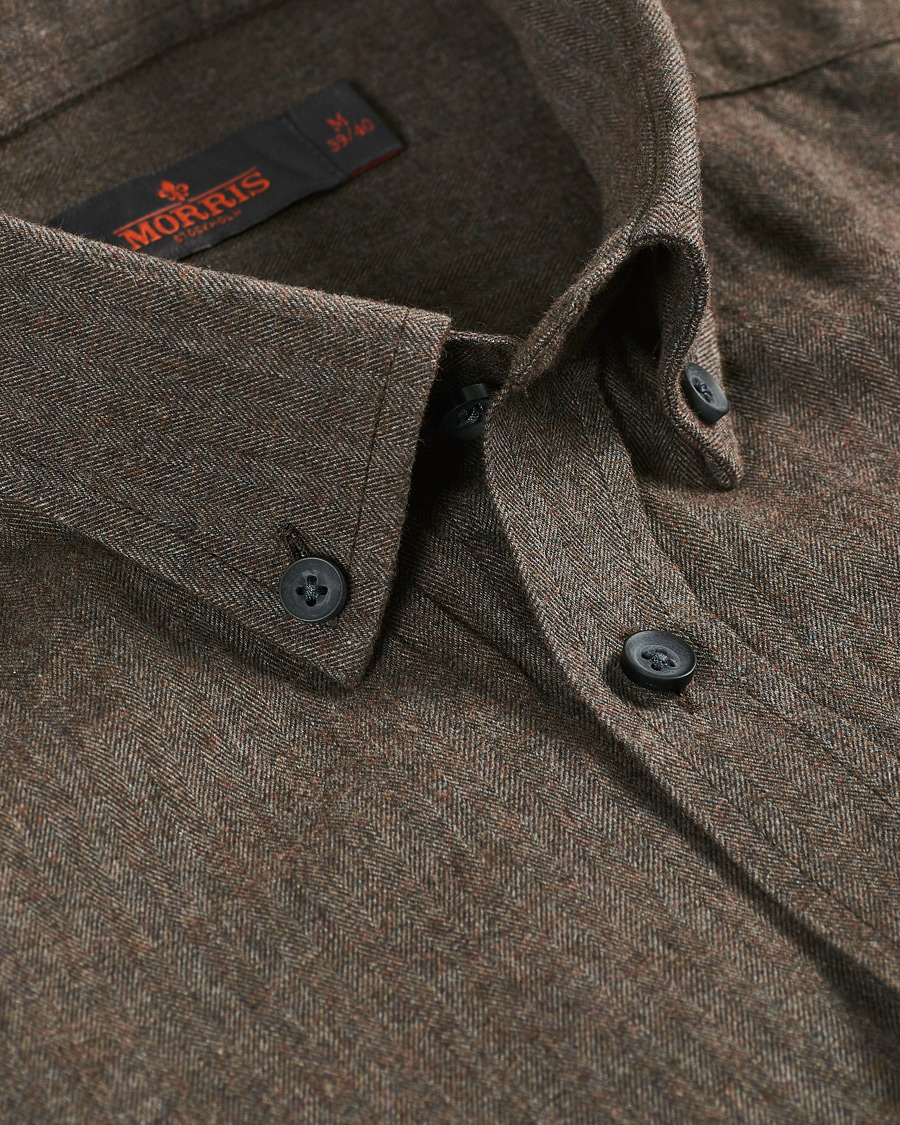 Herre | Skjorter | Morris | Watts Flannel Button Down Shirt Brown