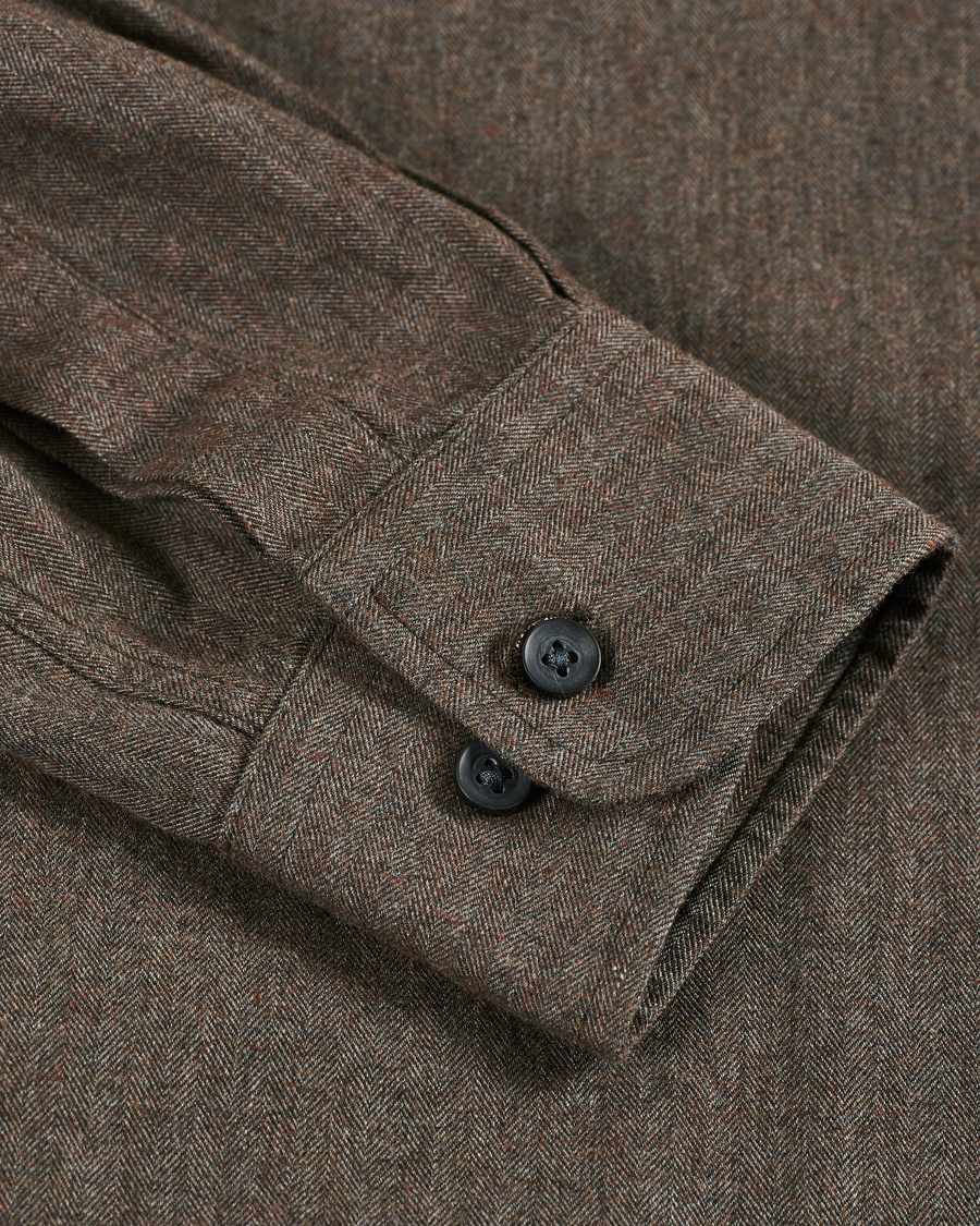Herre | Skjorter | Morris | Watts Flannel Button Down Shirt Brown