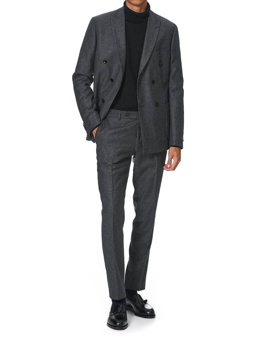 Herre | Dressjakker | Morris | Roger Double Breasted Flannel Blazer Dark Grey