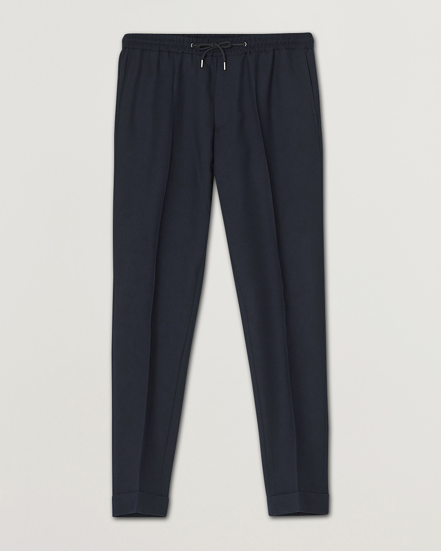 Herre | Bukser | Paul Smith | Drawstring Elastic Wool Pant Navy