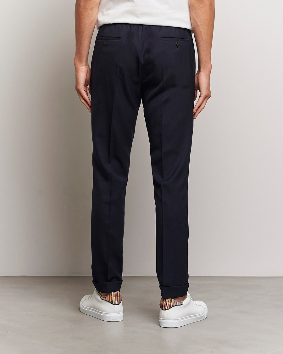 Herre | Bukser | Paul Smith | Drawstring Elastic Wool Pant Navy