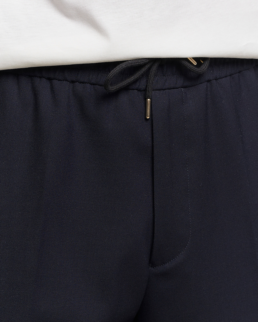 Herre | Bukser | Paul Smith | Drawstring Elastic Wool Pant Navy