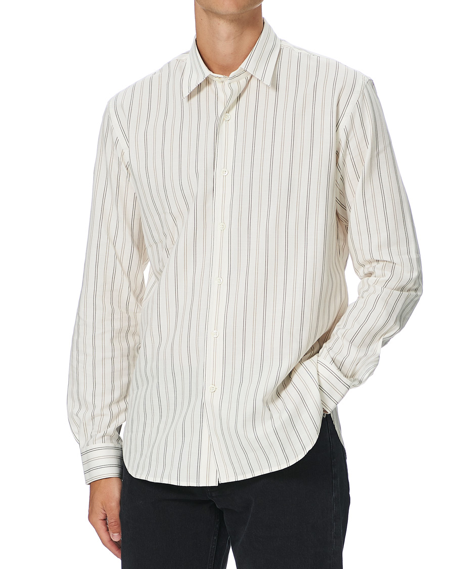 Herre | Skjorter | Sunflower | Dan Striped Cotton Shirt Off White