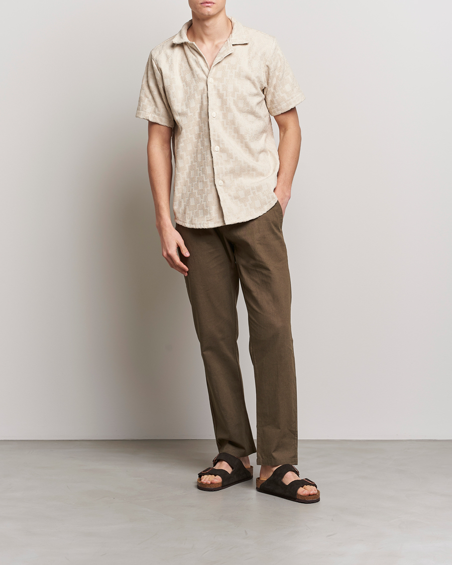 Herre | Skjorter | OAS | Machu Terry Short Sleeve Shirt Beige