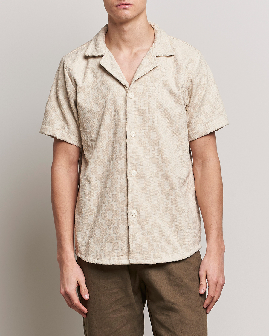 Herre | Kortermede skjorter | OAS | Machu Terry Short Sleeve Shirt Beige