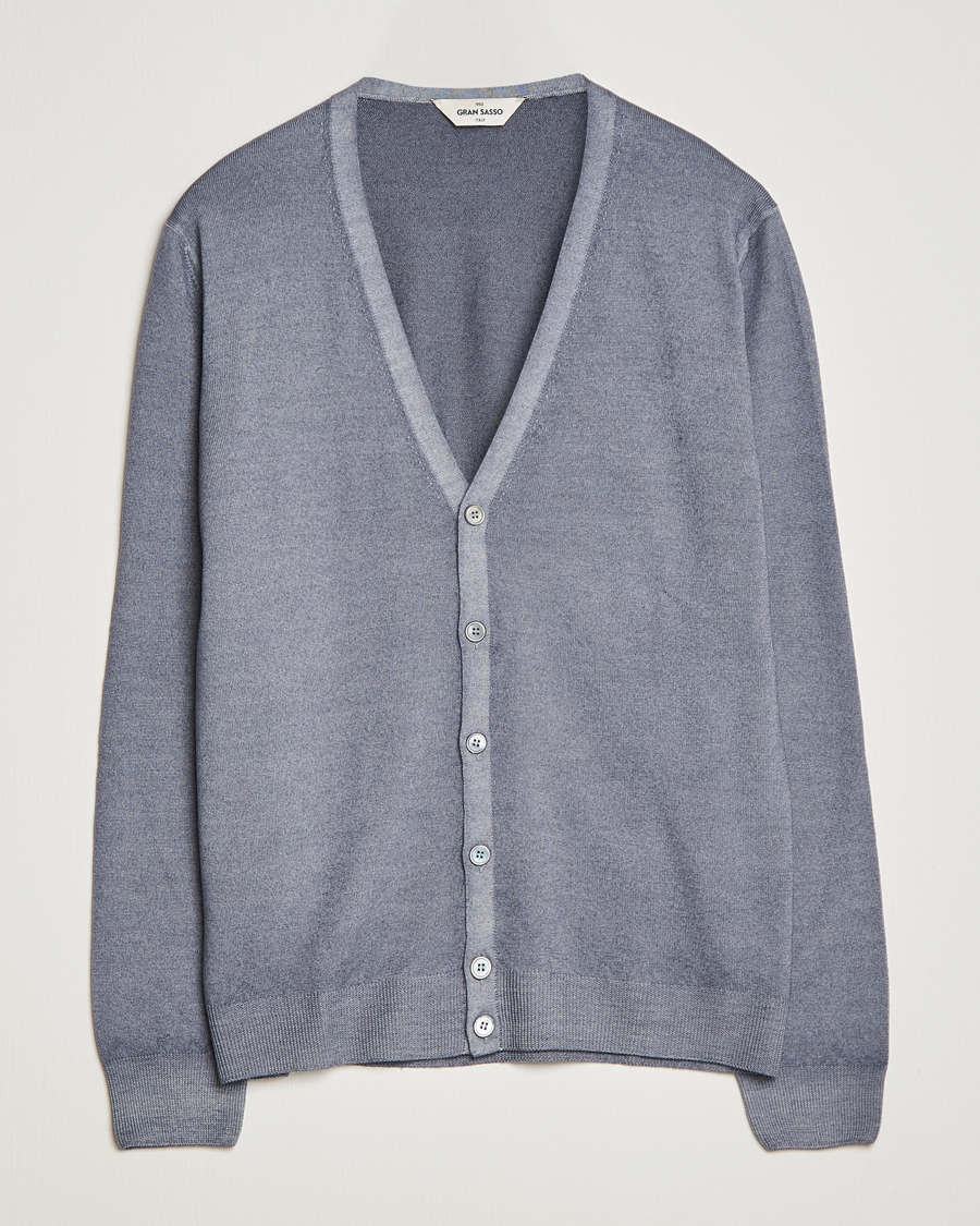 Herre | Gensere | Gran Sasso | Vintage Merino Fashion Fit Cardigan Light Grey