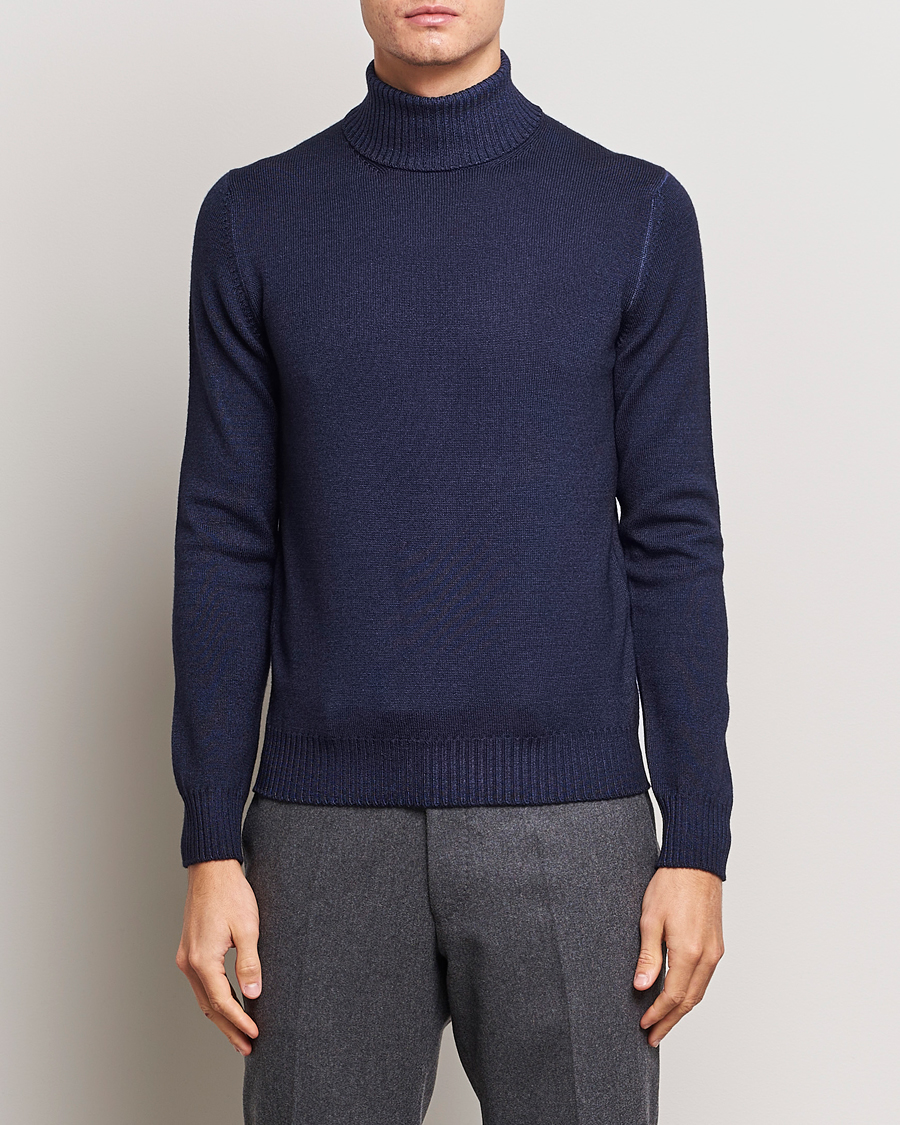 Herre | Gensere | Gran Sasso | Vintage Merino Fashion Fit Polo Navy