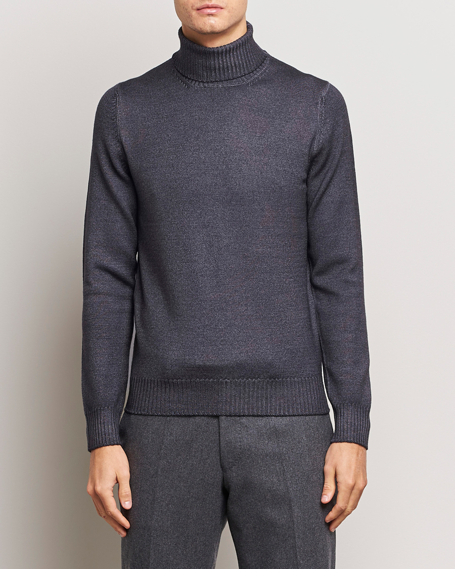 Herre | Pologensere | Gran Sasso | Vintage Merino Fashion Fit Polo Asphalt