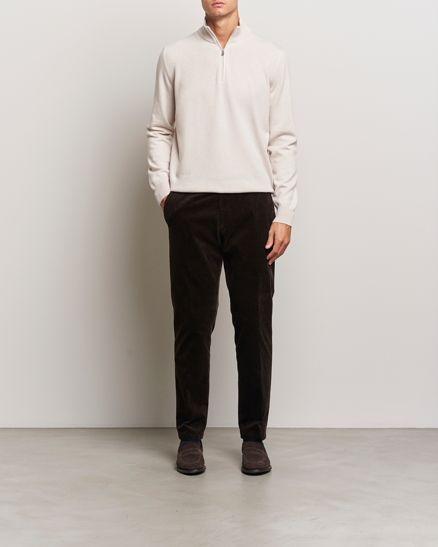 Herre | Gensere | Gran Sasso | Wool/Cashmere Half Zip Cream