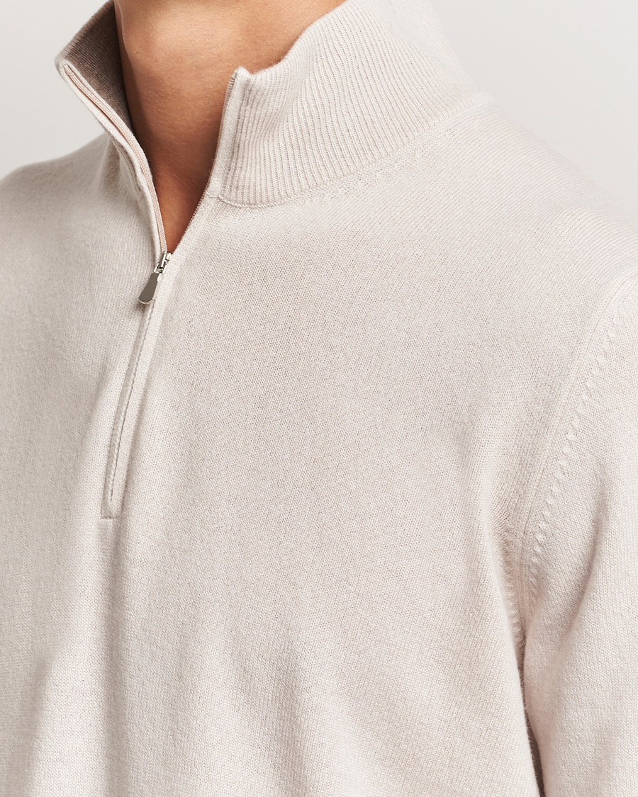 Herre | Gensere | Gran Sasso | Wool/Cashmere Half Zip Cream