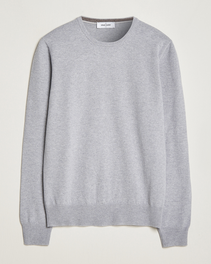 Herre | Gensere | Gran Sasso | Wool/Cashmere Crew Neck Light Grey