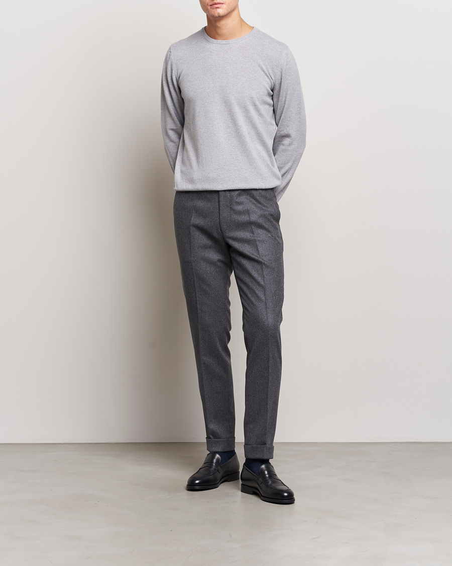 Herre | Gensere | Gran Sasso | Wool/Cashmere Crew Neck Light Grey