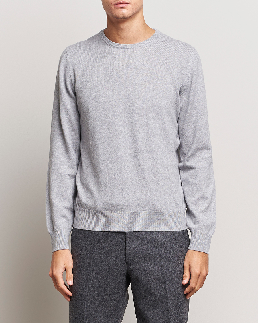 Herre | Pullovers rund hals | Gran Sasso | Wool/Cashmere Crew Neck Light Grey