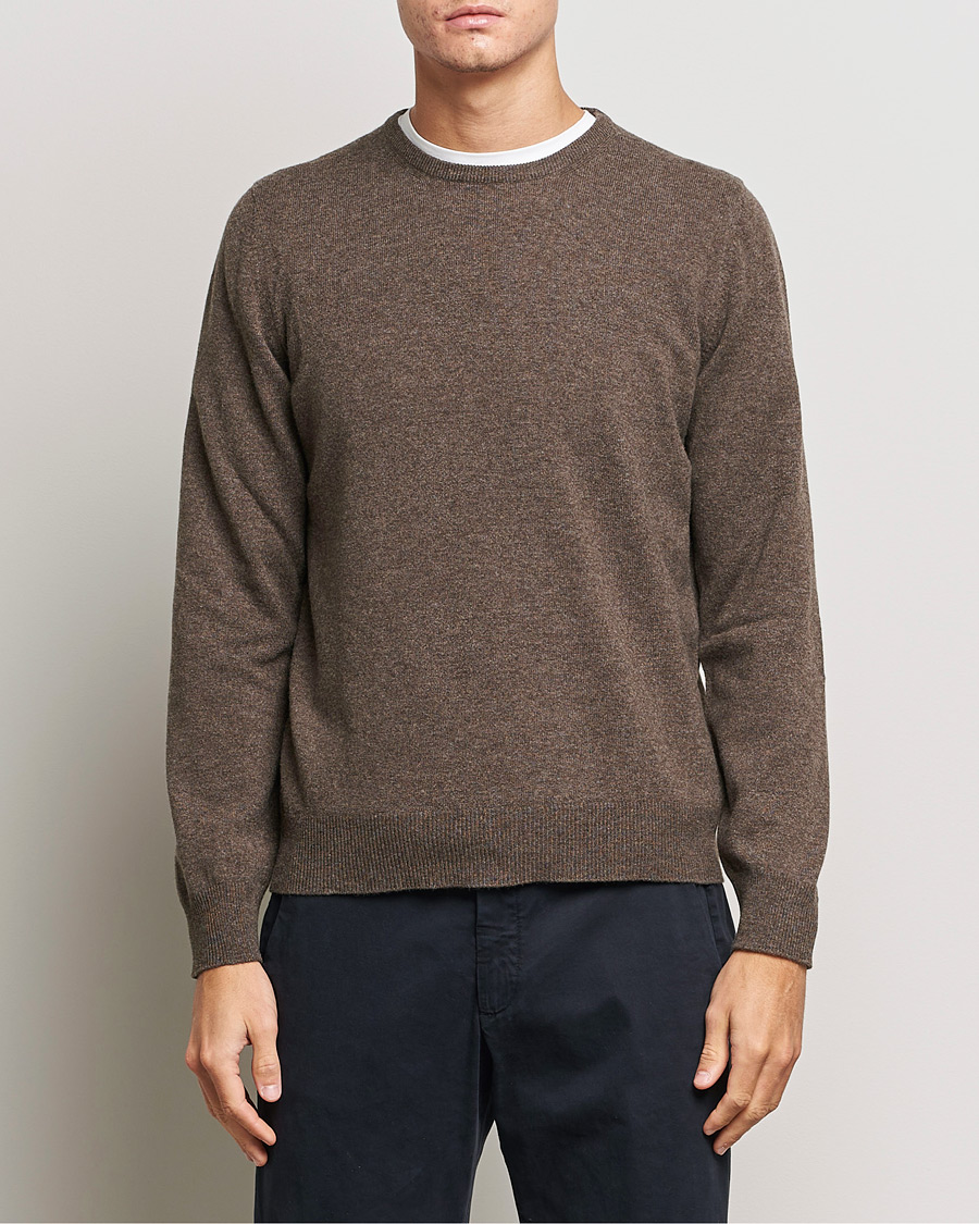 Herre |  | Gran Sasso | Wool/Cashmere Crew Neck Brown Melange