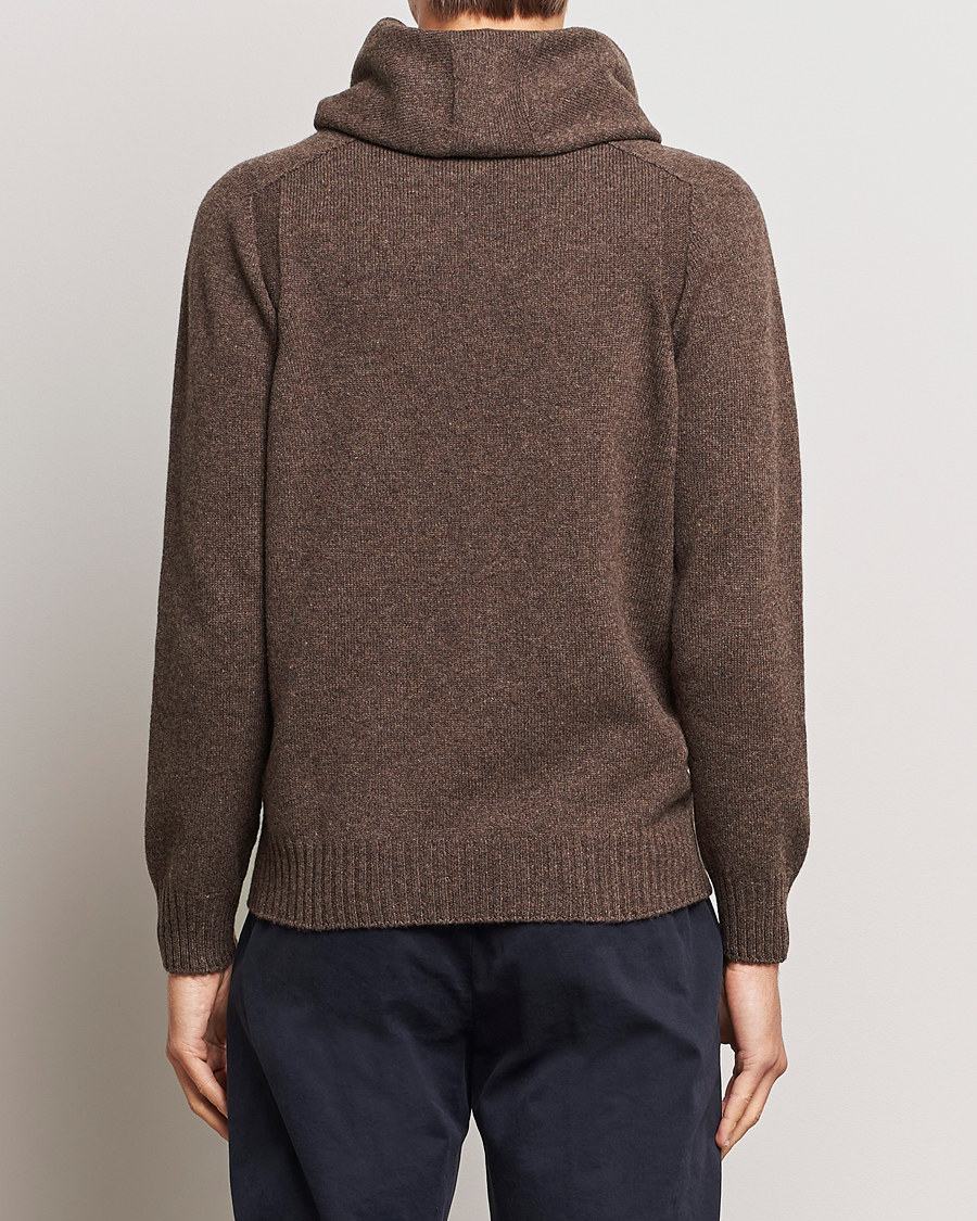 Herre | Gensere | Gran Sasso | Wool Hoodie Brown Melange