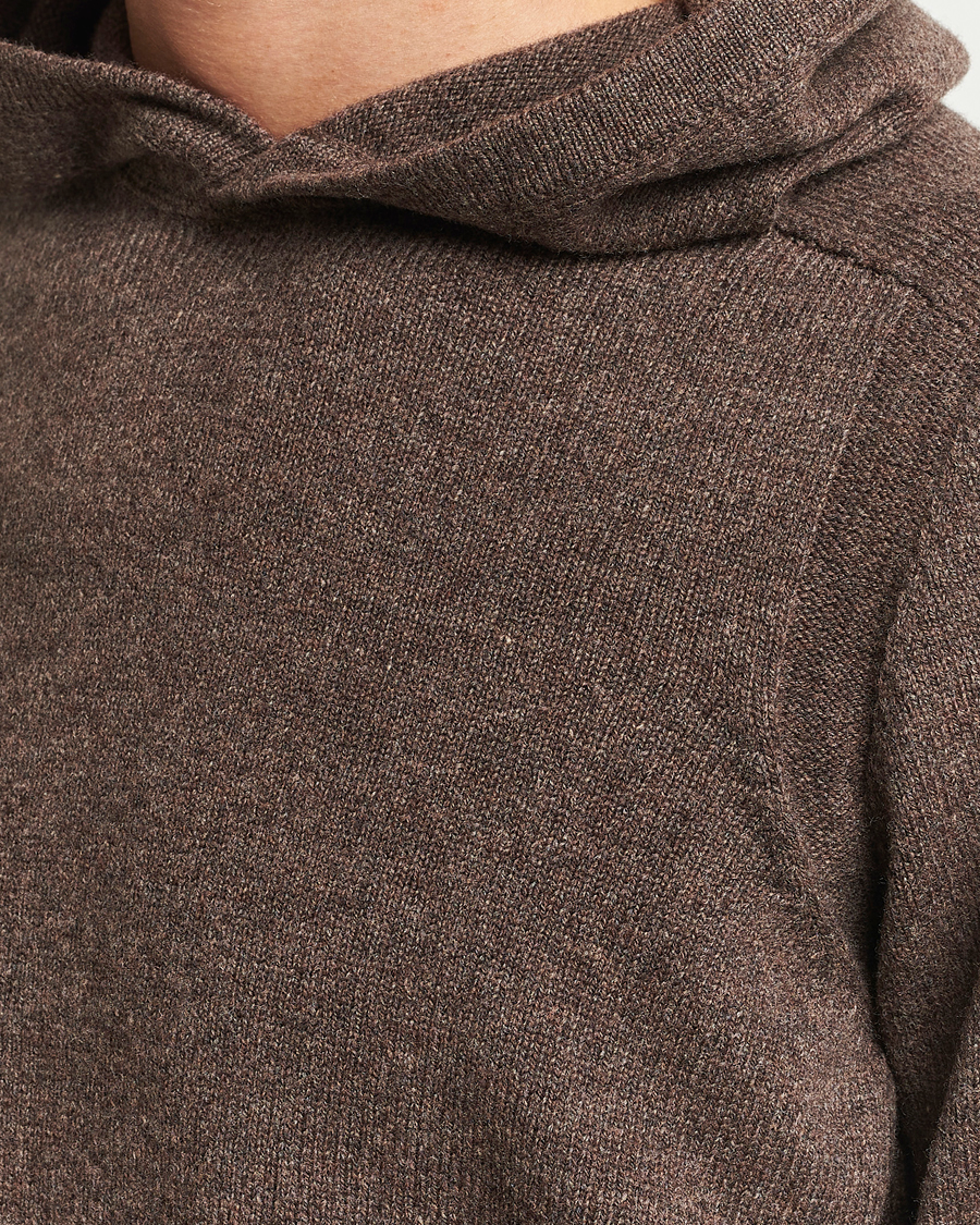 Herre | Gensere | Gran Sasso | Wool Hoodie Brown Melange