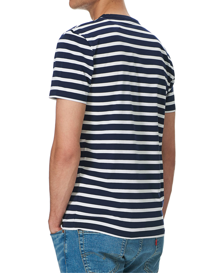 Herre | T-Shirts | Stenströms | Striped Cotton Tee Navy/White