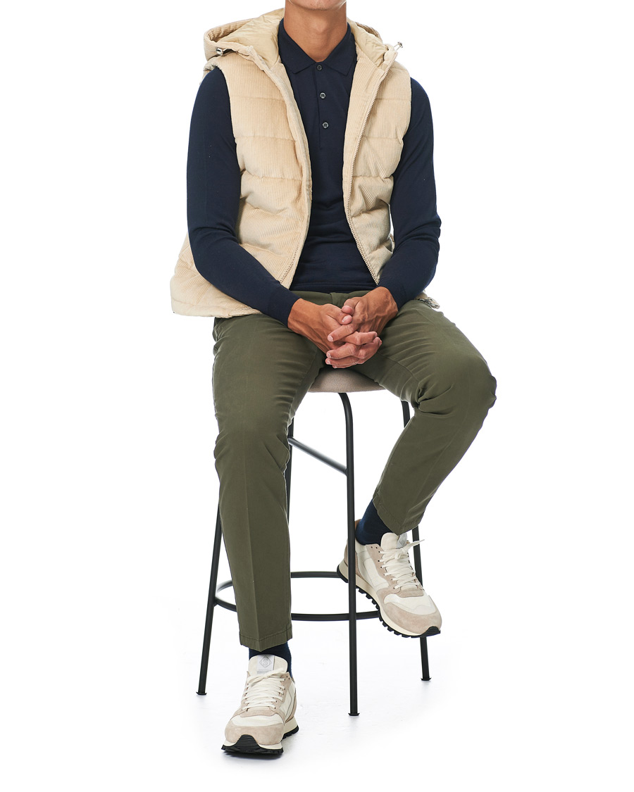 Herre | Jakker | Stenströms | Padded Corduroy Hood Vest Creme