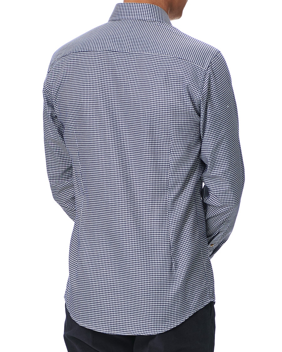 Herre | Skjorter | Eton | Slim Fit Lightweight Flannel Checked Shirt Blue
