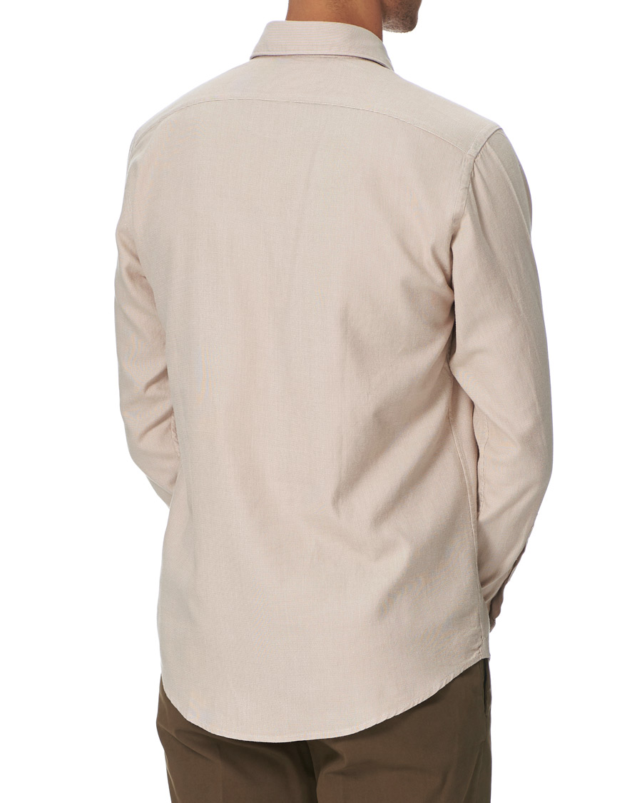 Herre | Skjorter | Eton | Slim Fit Micro Structured Flannel Shirt Beige