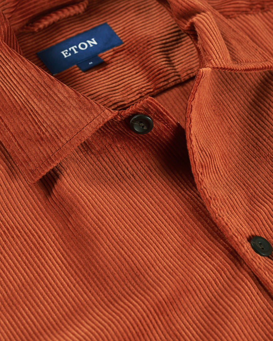 Herre | Skjorter | Eton | Cotton Corduroy Overshirt Orange