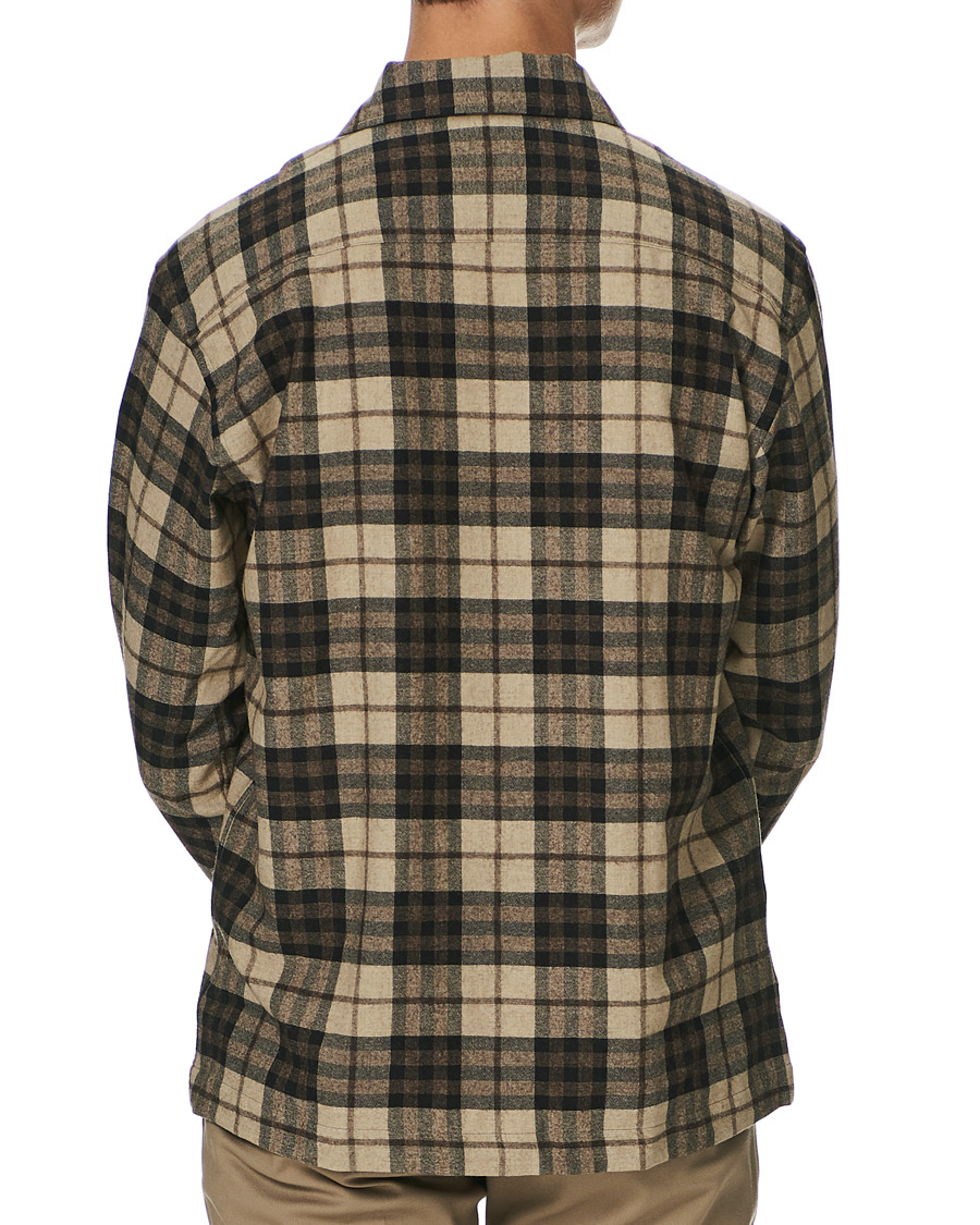 Herre | Skjorter | Eton | Cotton/Wool/Cashmere Checked Overshirt Sand