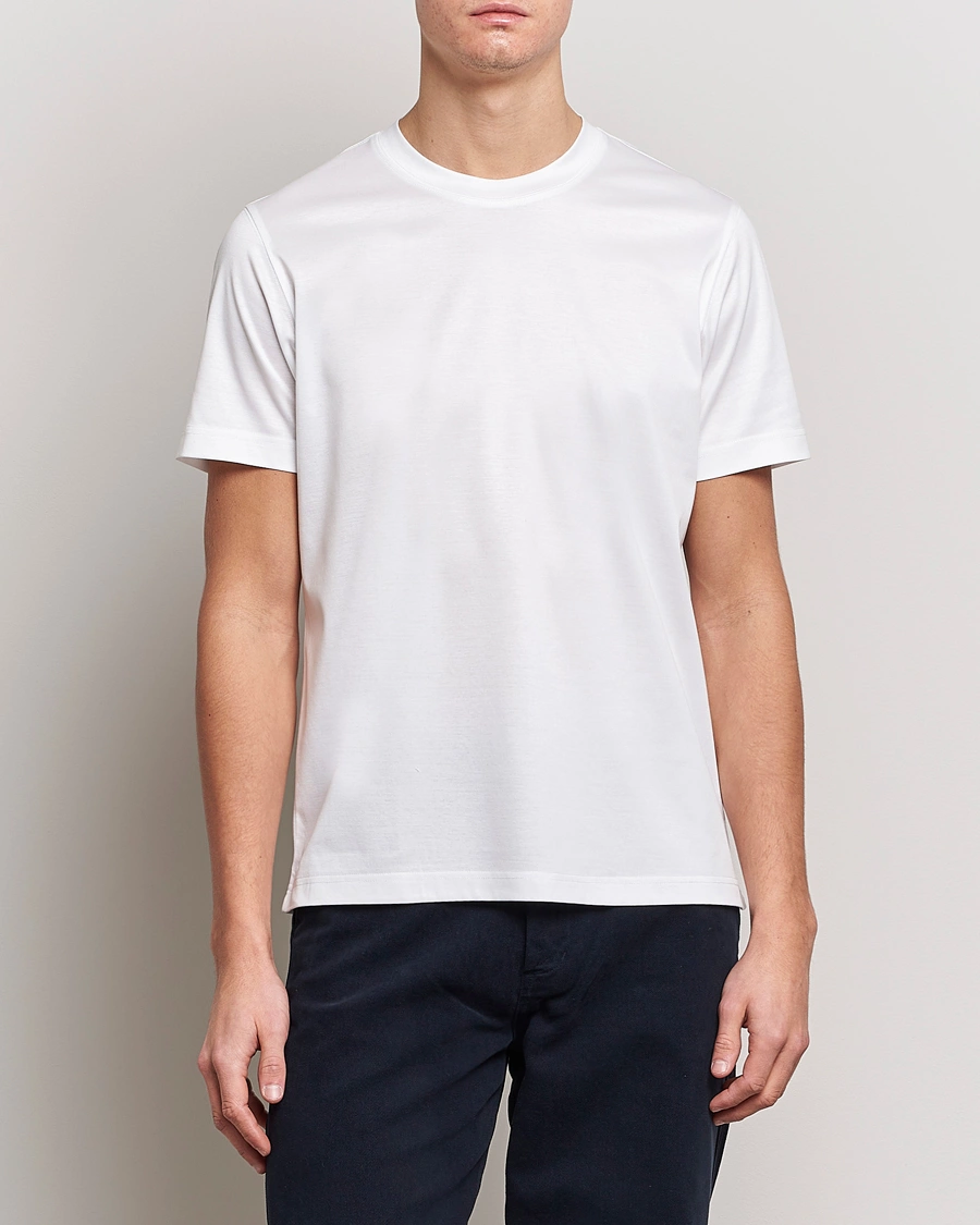 Herre | Kortermede t-shirts | Eton | Filo Di Scozia Cotton T-Shirt White