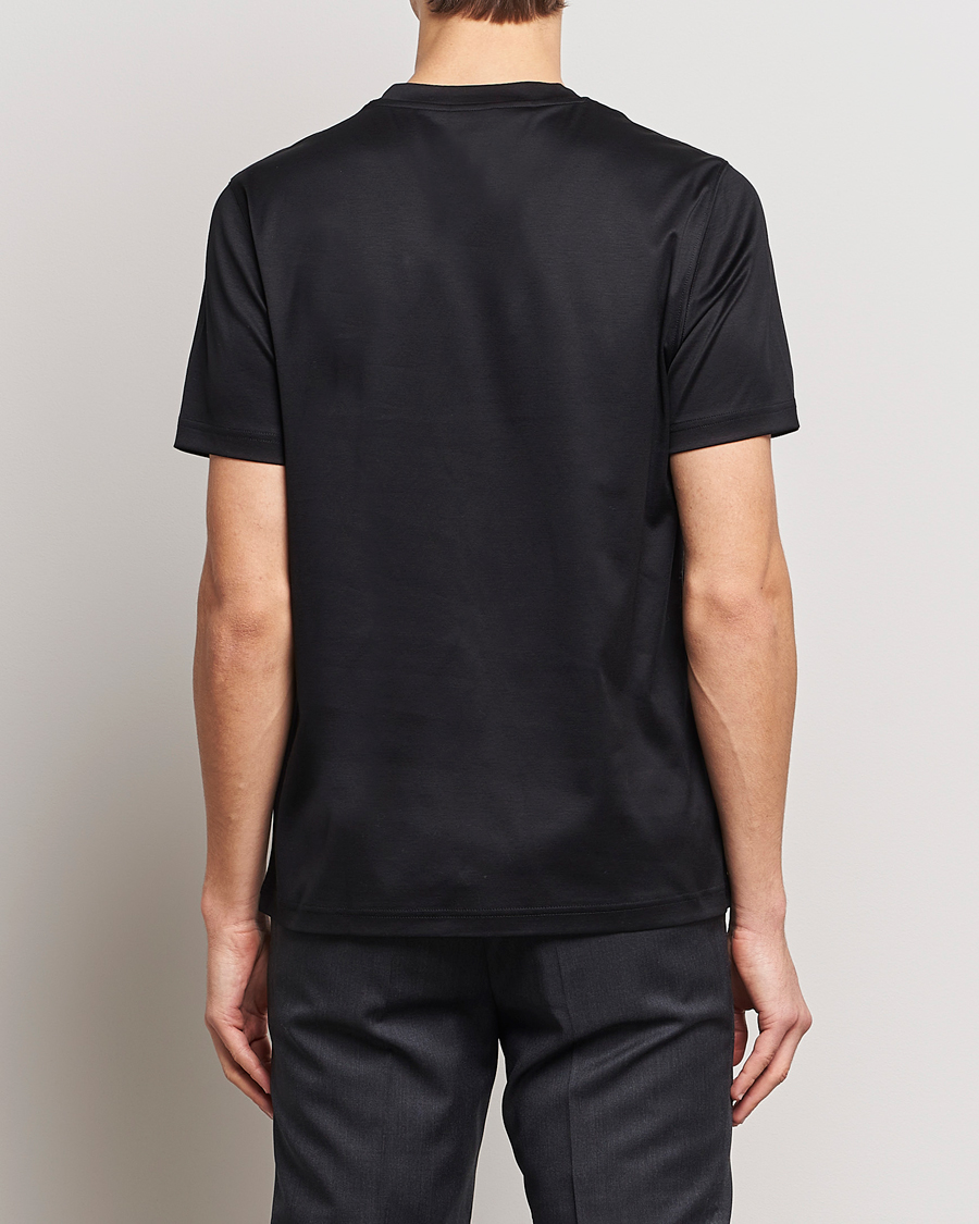 Herre | T-Shirts | Eton | Filo Di Scozia Cotton T-Shirt Black