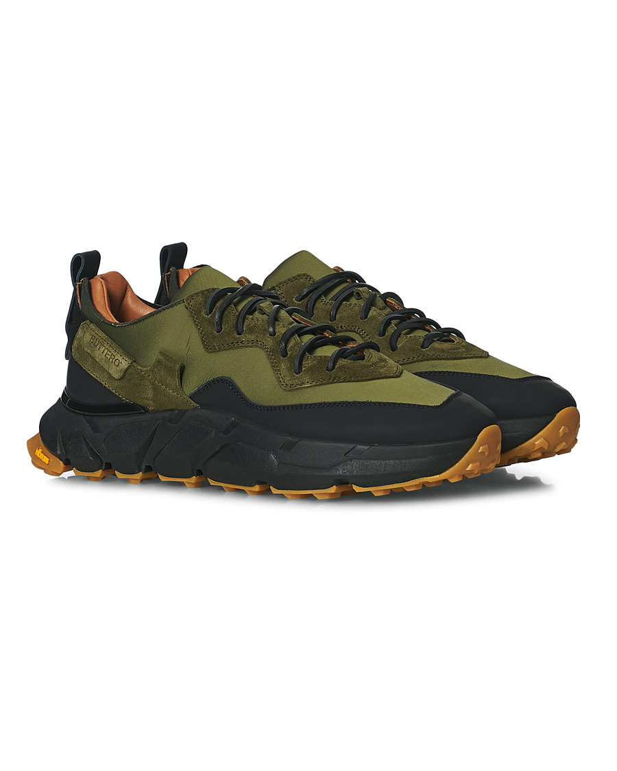 Herre | Buttero Spazio Running Sneaker Black/Olive | Buttero | Spazio Running Sneaker Black/Olive