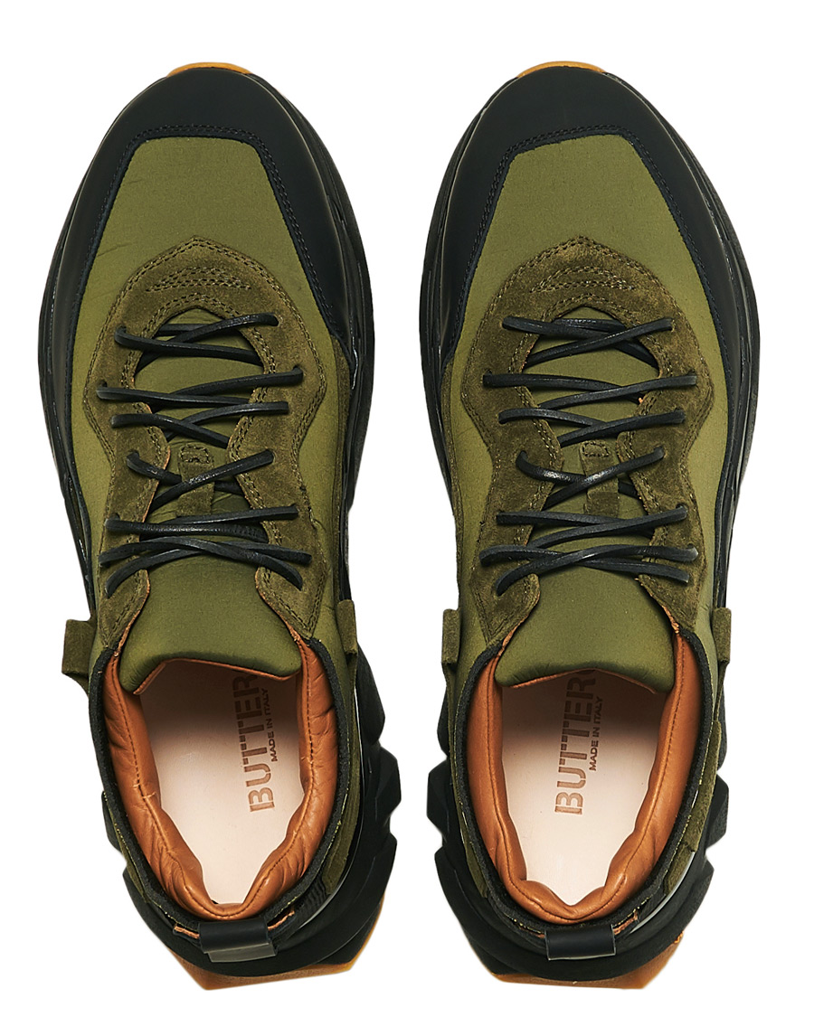 Herre | Buttero Spazio Running Sneaker Black/Olive | Buttero | Spazio Running Sneaker Black/Olive