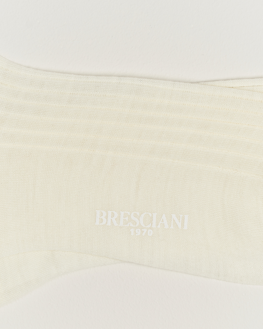 Herre | Bresciani | Bresciani | Wool/Nylon Ribbed Short Socks White