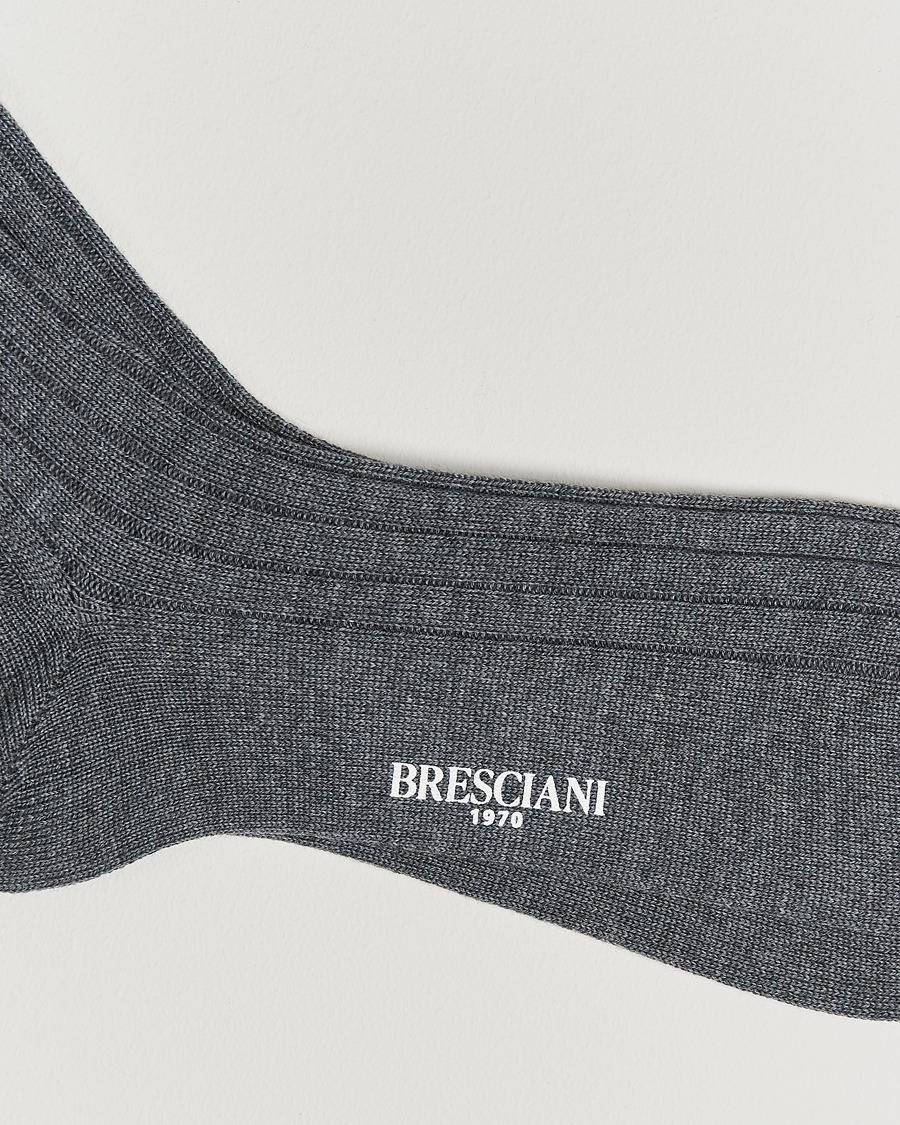 Herre | Undertøy | Bresciani | Wool/Nylon Heavy Ribbed Socks Grey