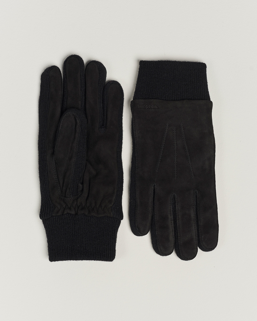 Herre | Hansker | Hestra | Geoffery Suede Wool Tricot Glove Black