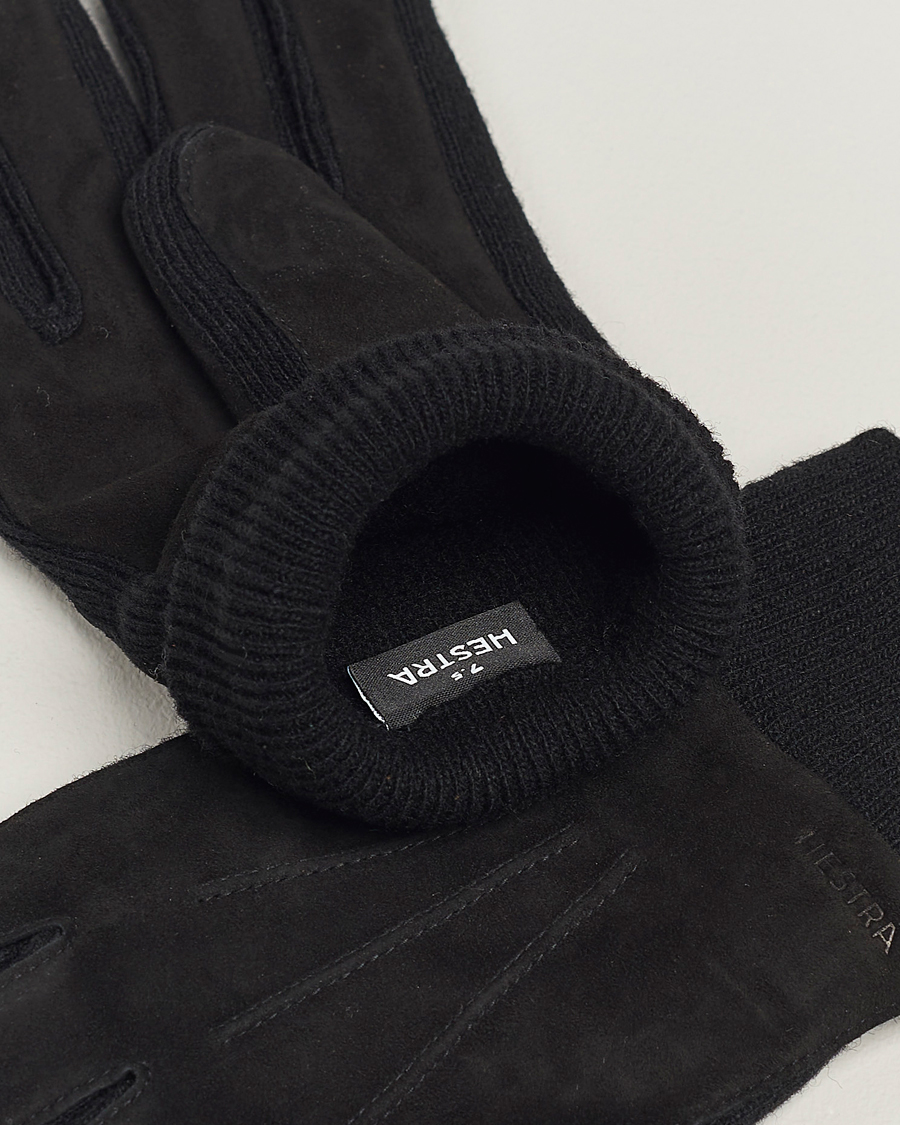 Herre | Hansker | Hestra | Geoffery Suede Wool Tricot Glove Black