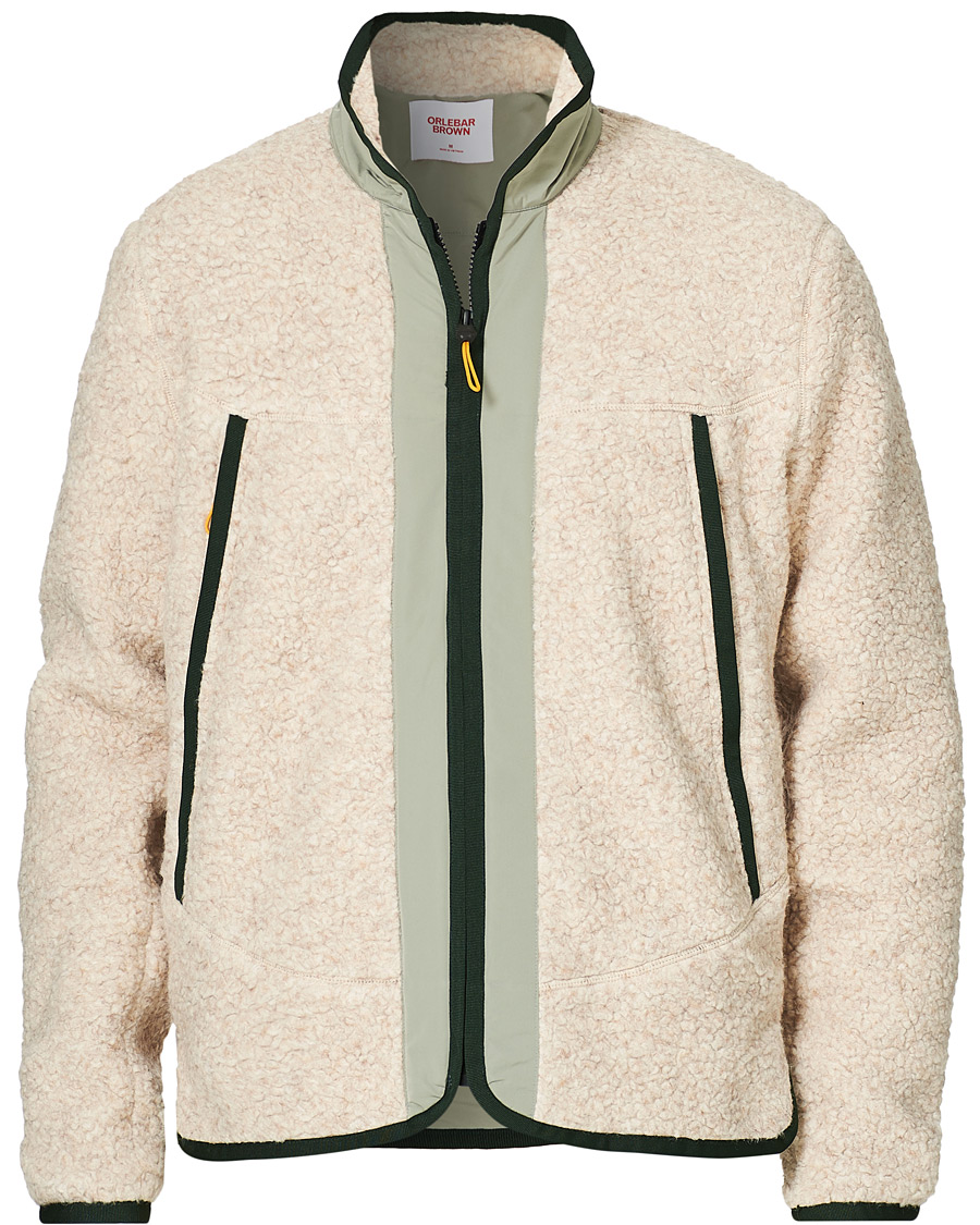Herre | Gensere | Orlebar Brown | Baird Fleece Full Zip Dune/Artichoke