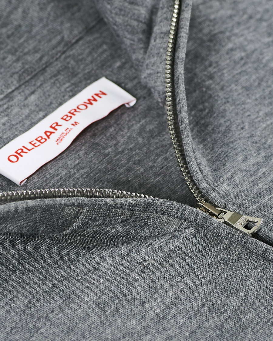 Herre | Gensere | Orlebar Brown | Neilson Double Face Merino Half Zip Storm Grey