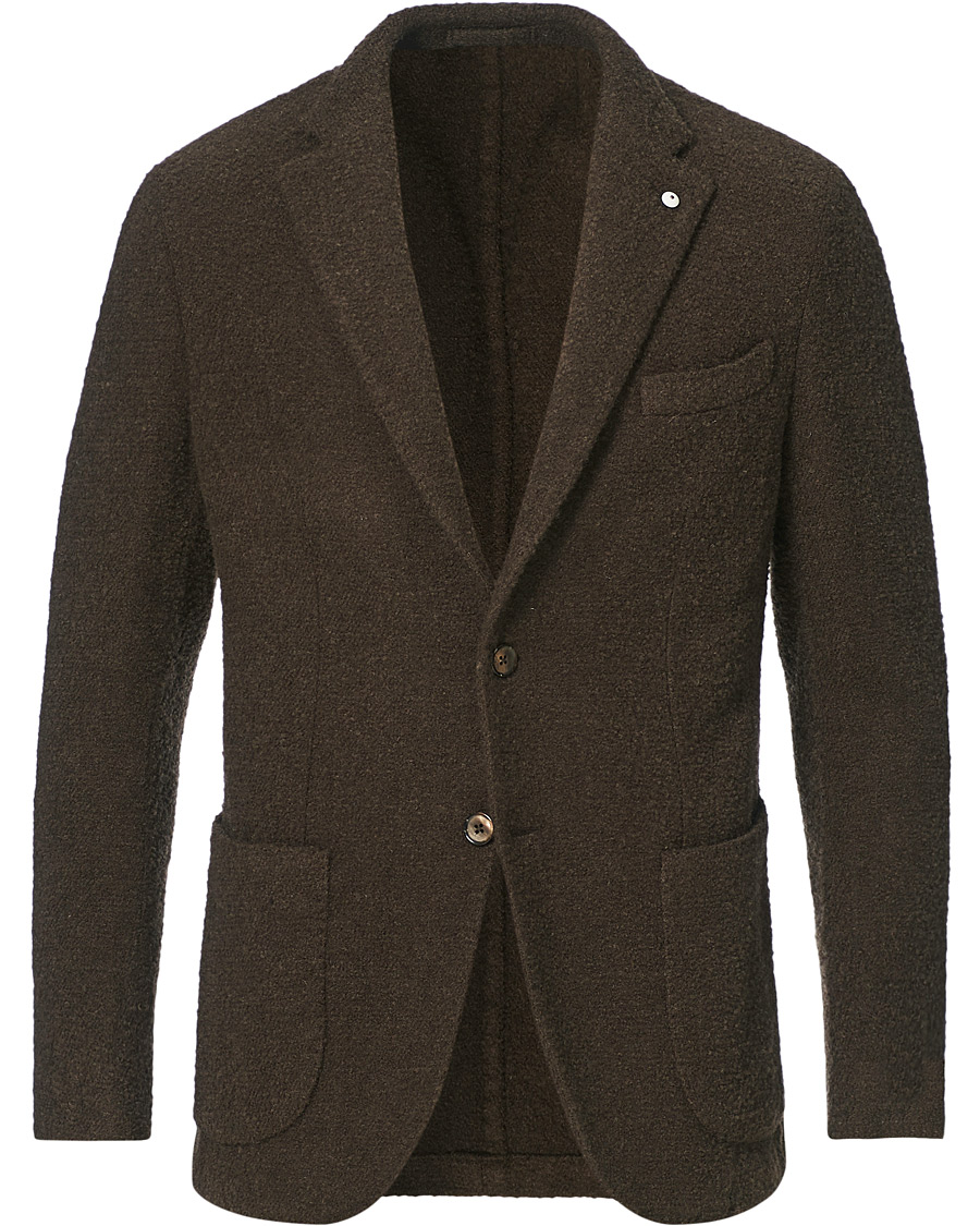 Herre | Dressjakker | L.B.M. 1911 | Jack Regular Bouclé Wool Alpaca Blazer Brown