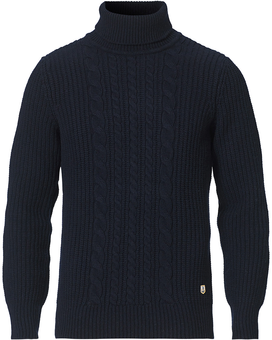 Herre | Gensere | Armor-lux | Cable Knit Turtleneck Navy