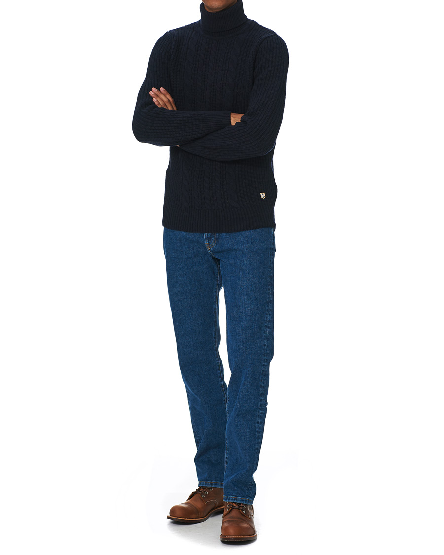 Herre | Gensere | Armor-lux | Cable Knit Turtleneck Navy