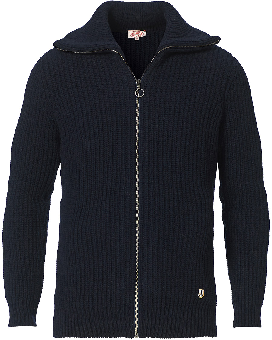 Herre | Gensere | Armor-lux | Ribbed Zip Sweater Navy