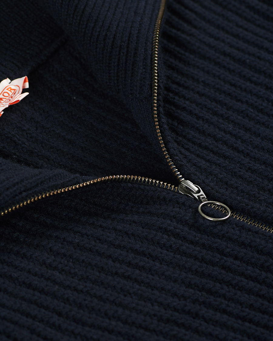 Herre | Gensere | Armor-lux | Ribbed Zip Sweater Navy