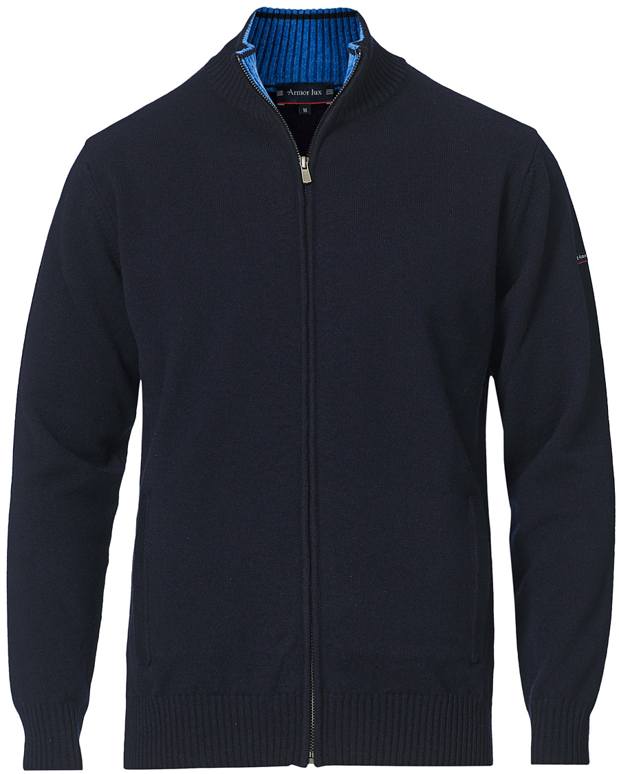 Herre | Gensere | Armor-lux | Wool Zip Cardigan Navy