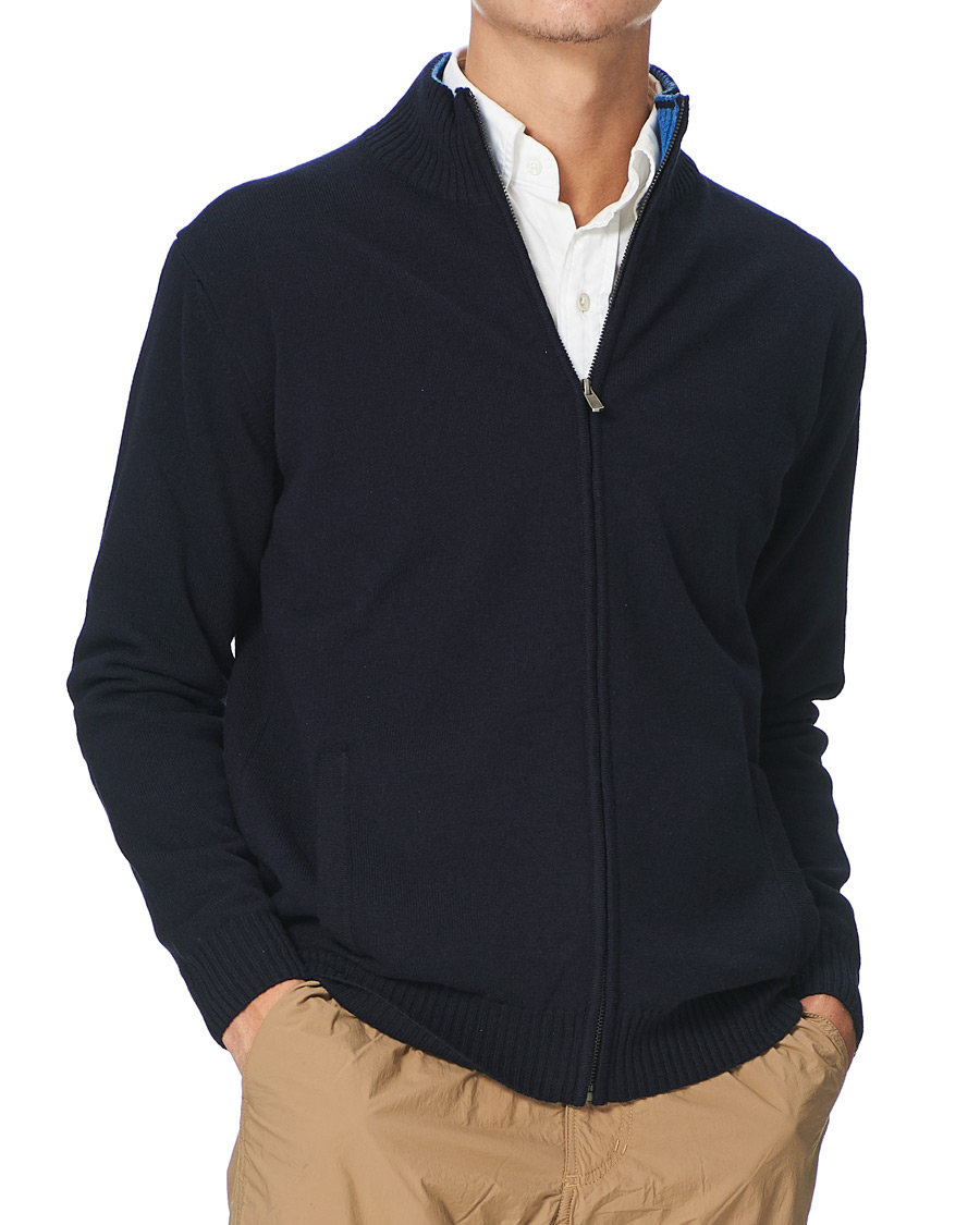 Herre | Gensere | Armor-lux | Wool Zip Cardigan Navy