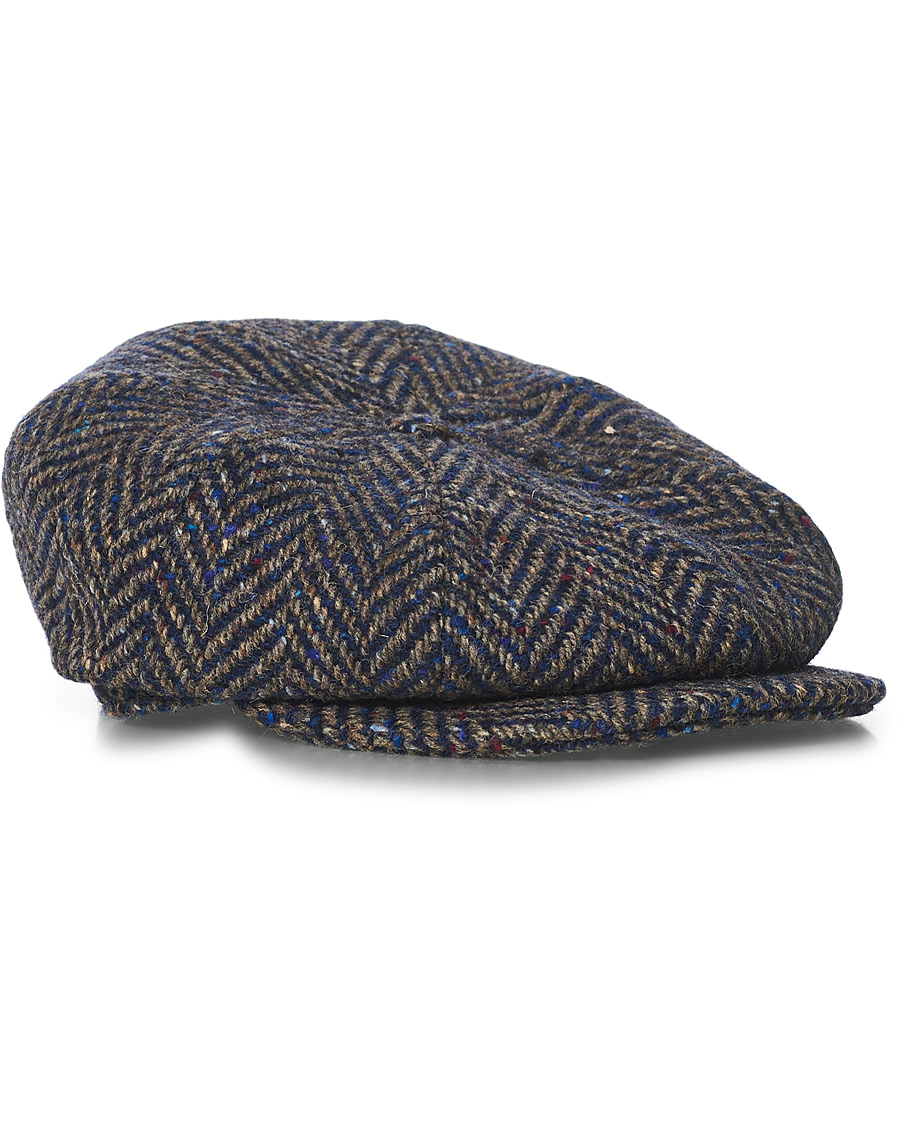 Herre | Lock & Co Hatters Tremelo Herringbone Wool Cap Blue | Lock & Co Hatters | Tremelo Herringbone Wool Cap Blue