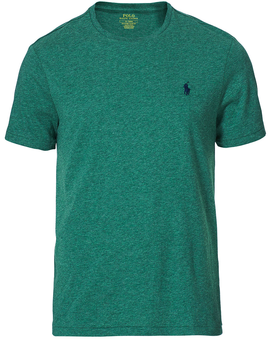 Herre | T-Shirts | Polo Ralph Lauren | Custom Slim Fit Crew Neck Tee Green Heather