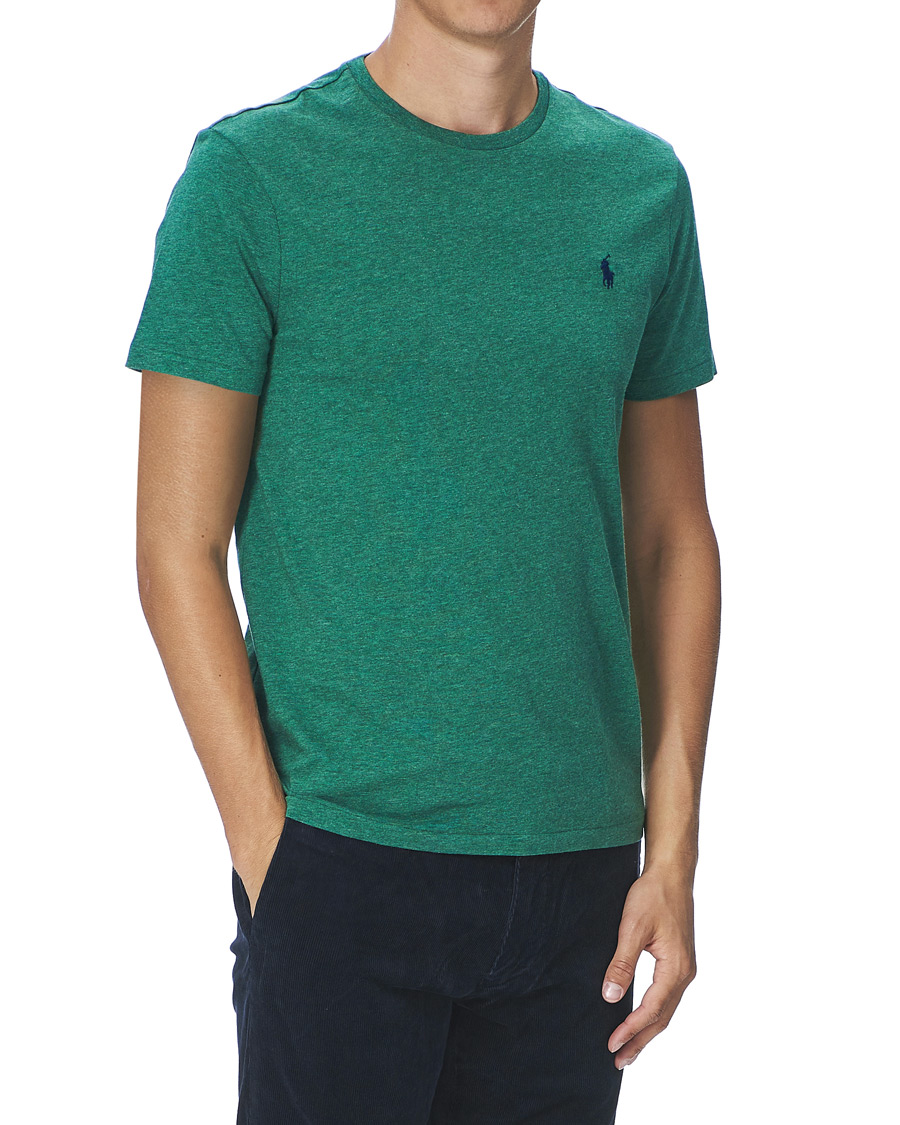 Herre | T-Shirts | Polo Ralph Lauren | Custom Slim Fit Crew Neck Tee Green Heather