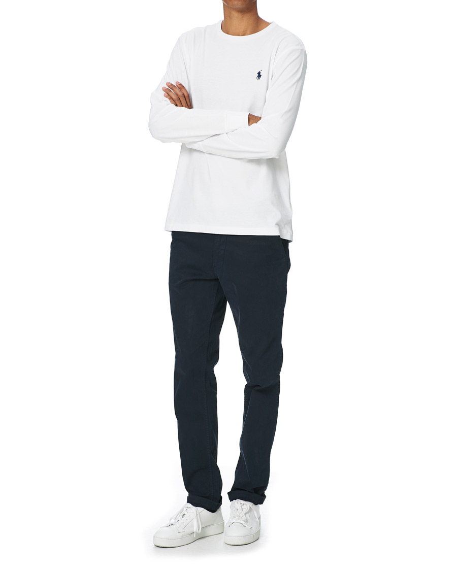 Herre | T-Shirts | Polo Ralph Lauren | Custom Slim Fit Long Sleeve Tee White