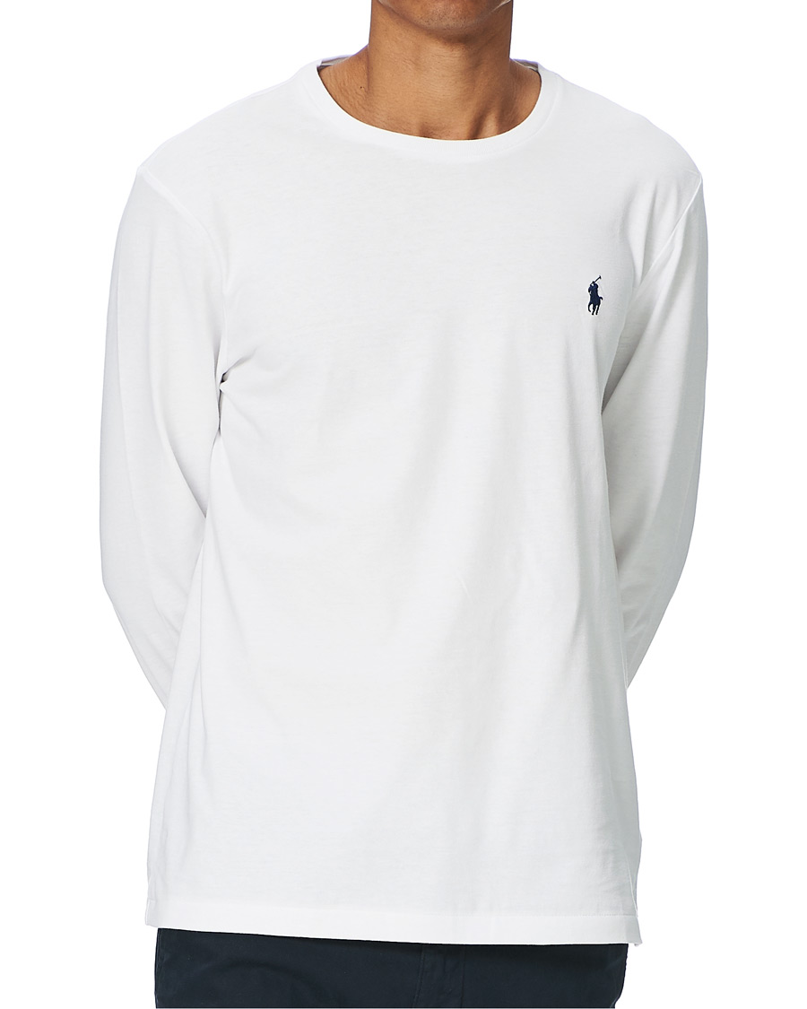 Herre | T-Shirts | Polo Ralph Lauren | Custom Slim Fit Long Sleeve Tee White