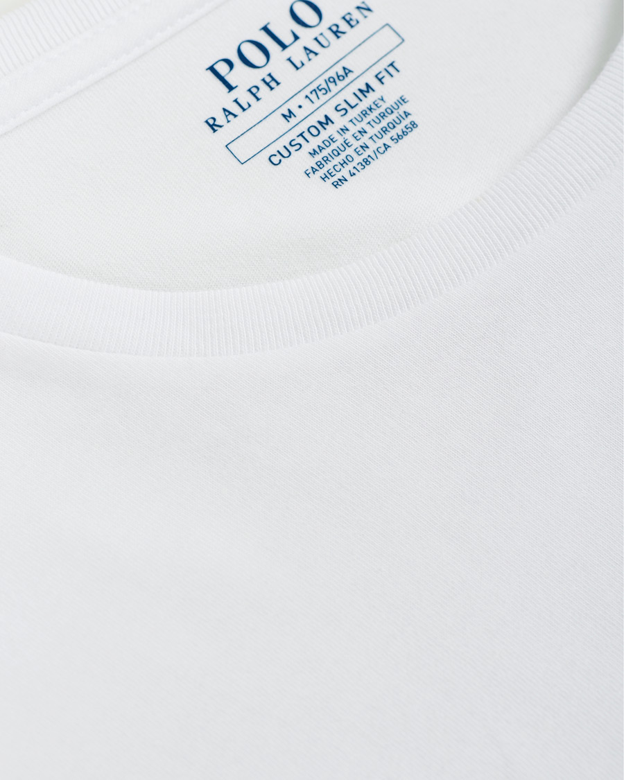 Herre | T-Shirts | Polo Ralph Lauren | Custom Slim Fit Long Sleeve Tee White