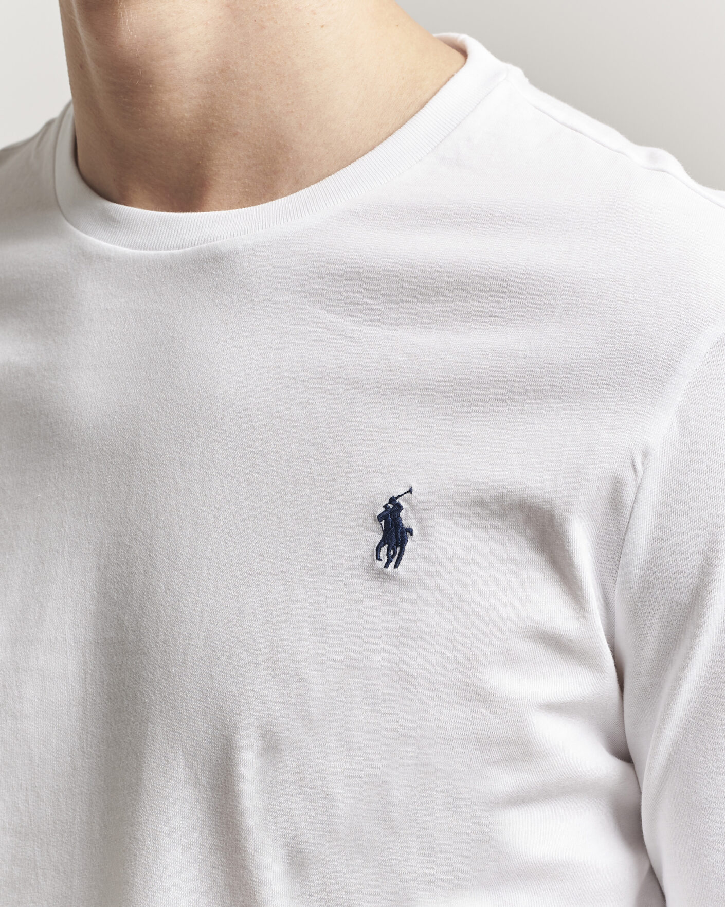 Herre | T-Shirts | Polo Ralph Lauren | Custom Slim Fit Long Sleeve Tee White